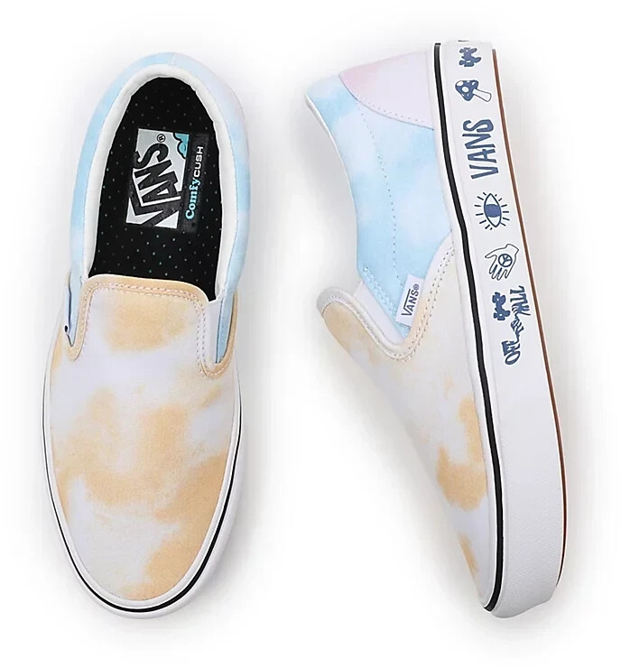pastel tie dye vans slip on