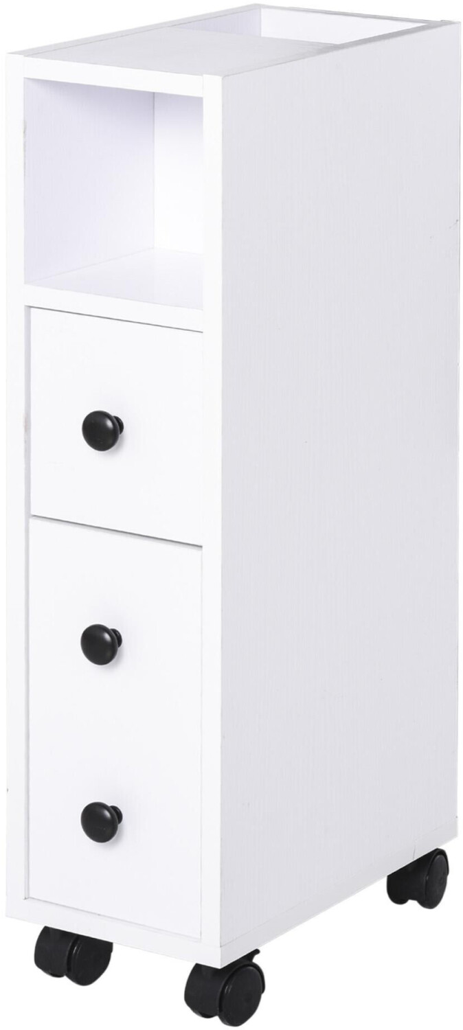 HomCom Meuble colonne de salle de bains blanc