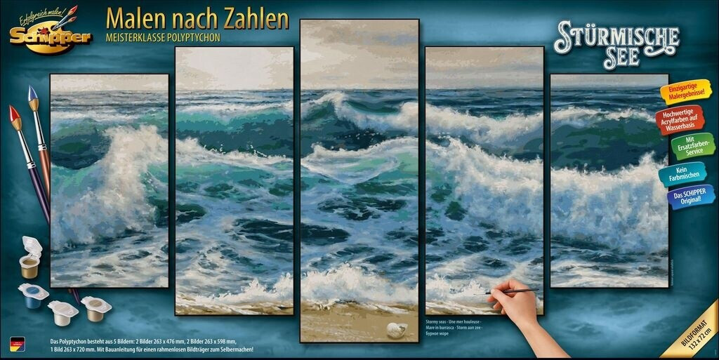 Schipper Painting by numbers master class polyptych Stormy sea au