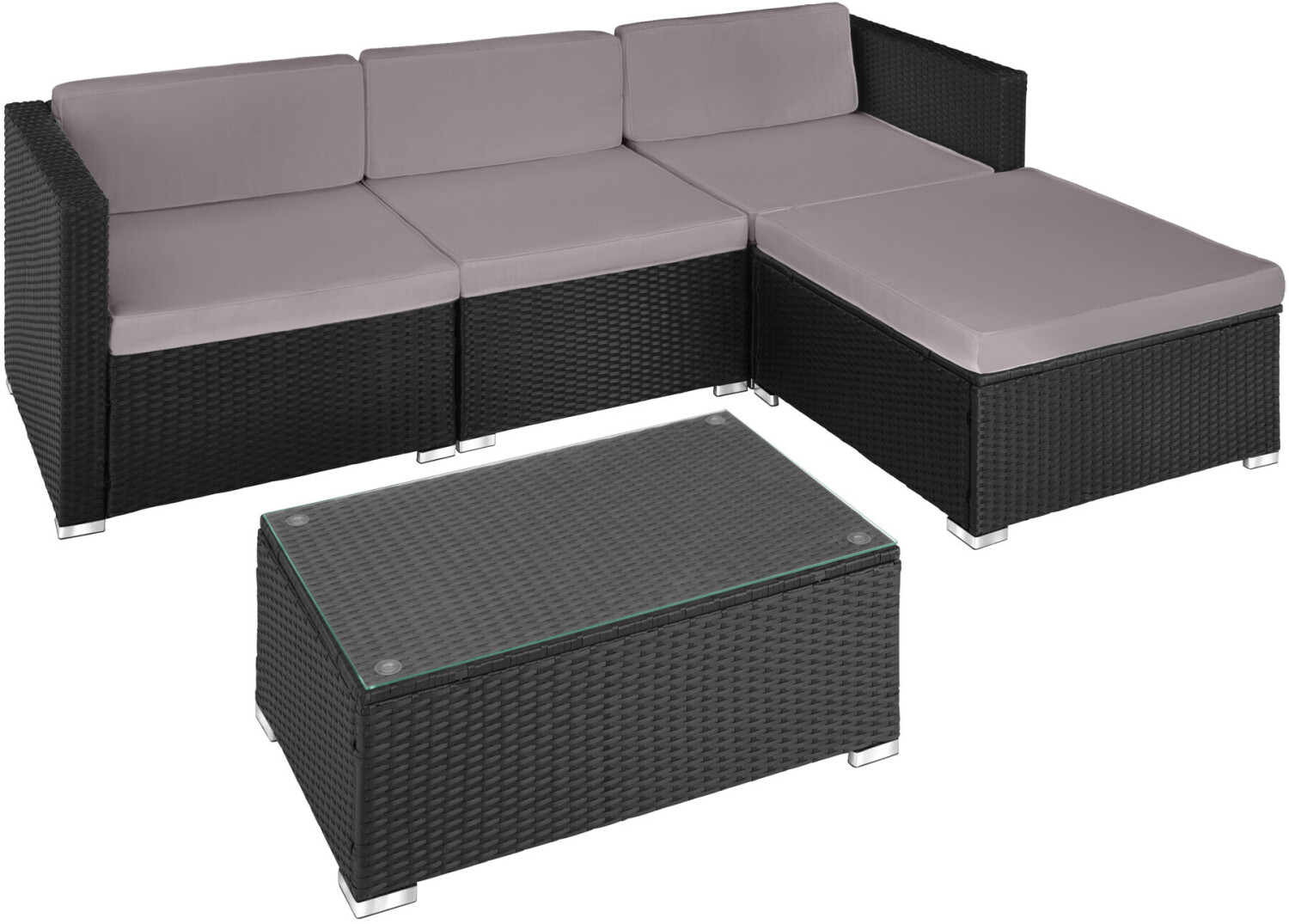 TecTake Rattan Lounge Firenze black/grey