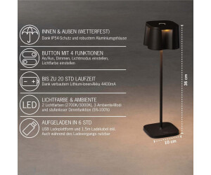 Konstsmide LED-Akku Tischleuchte Nice schwarz 2,5W/120lm IP54 ab 84,99 € |  Preisvergleich bei