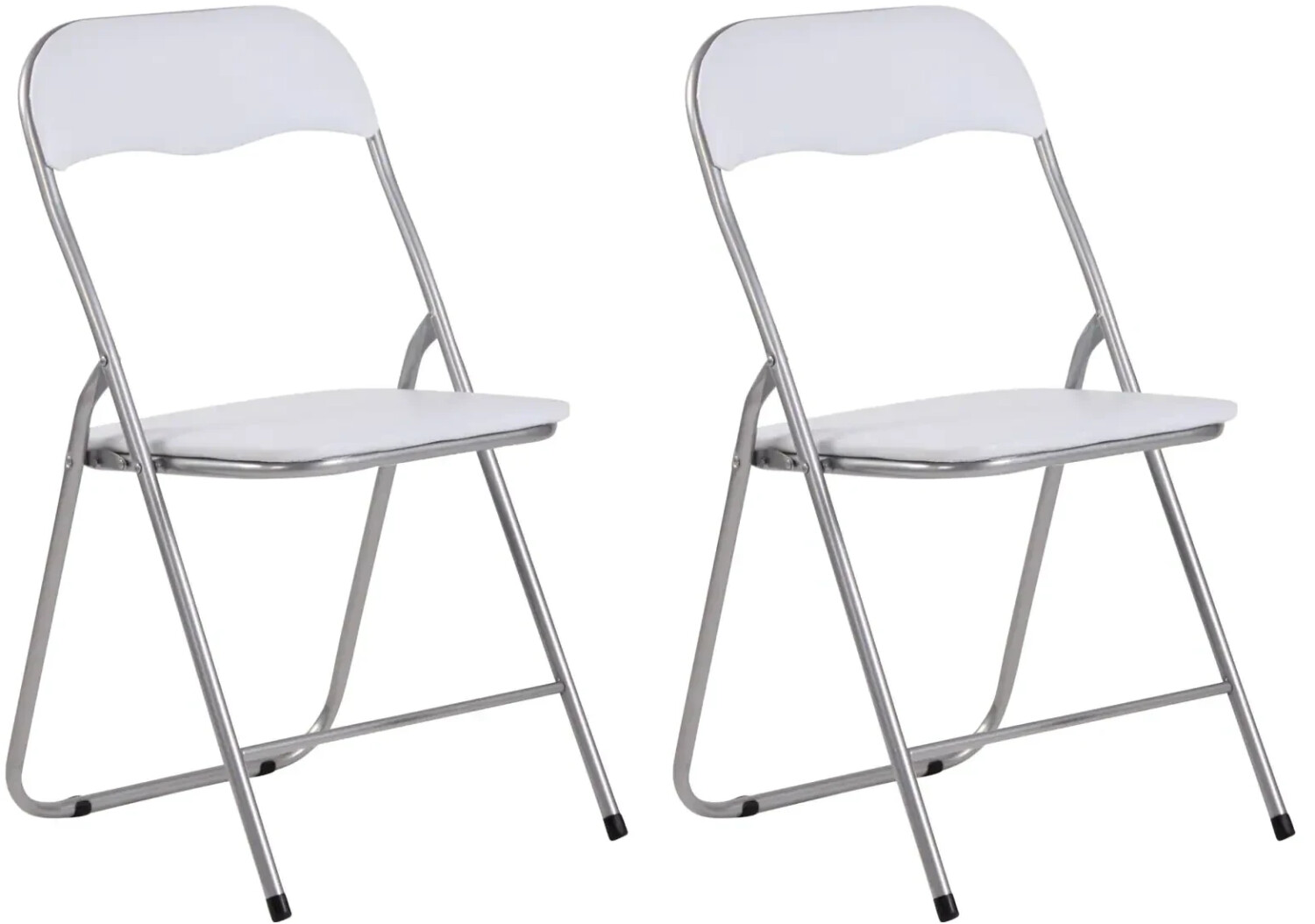 CLP Set of 2 Folding Chair Felix white/silver