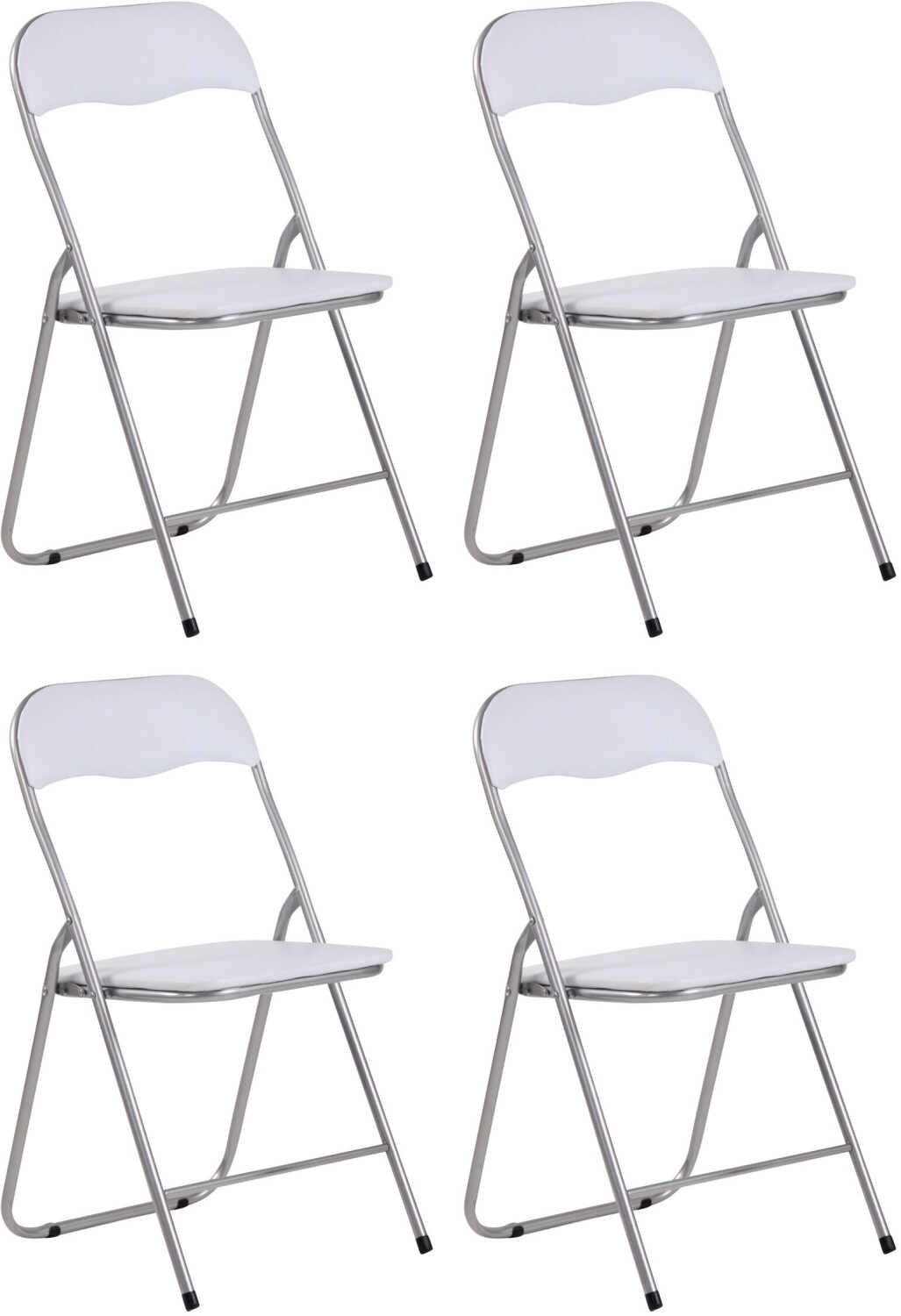 CLP Set of 4 Folding Chair Felix white/silver