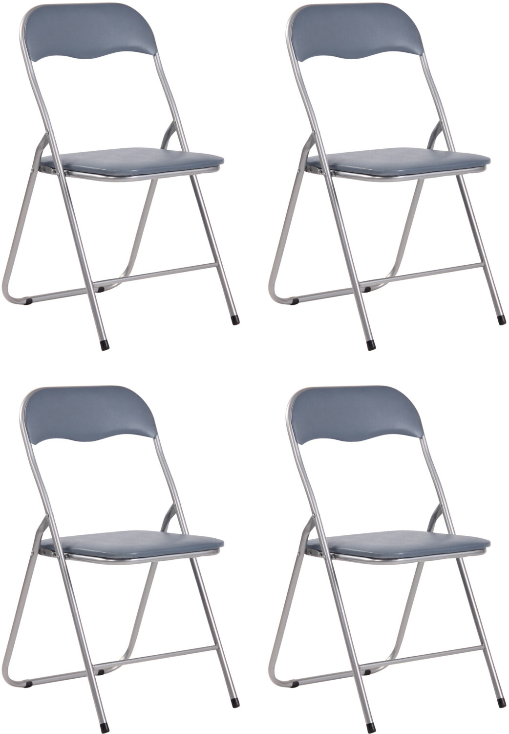 CLP Set of 4 Folding Chair Felix grey/silver