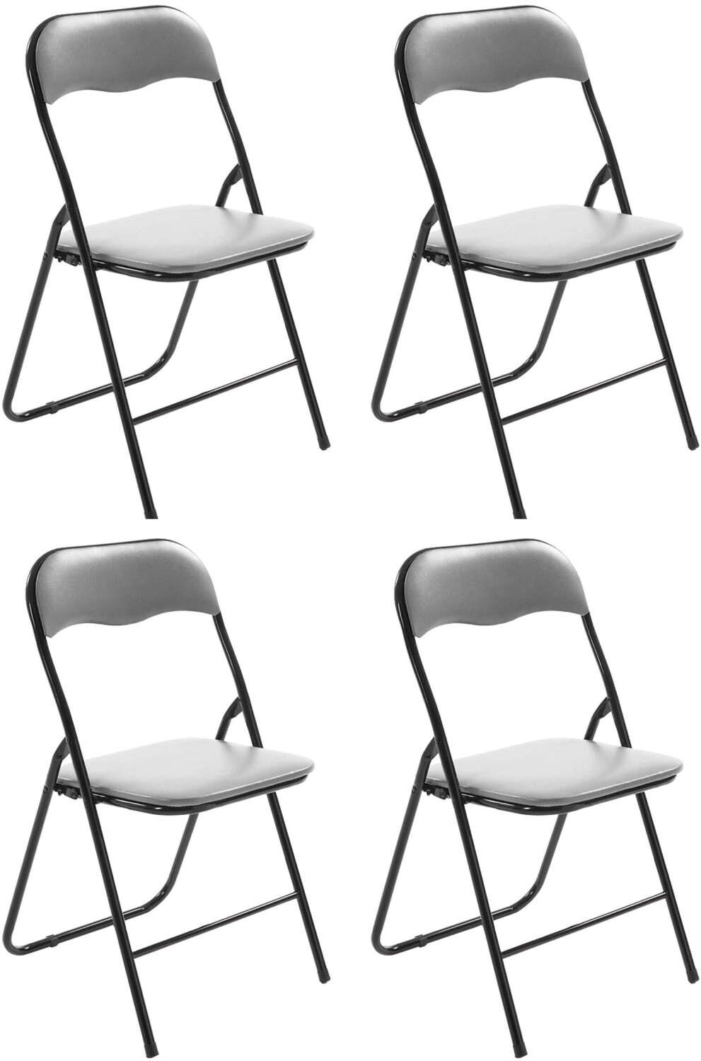CLP Set of 4 Folding Chair Felix grey/black