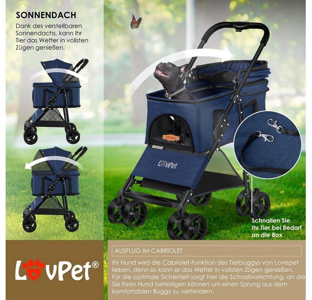 Lovpet Poussette pour chien Blue Lovpet Poussette pour chien Blue