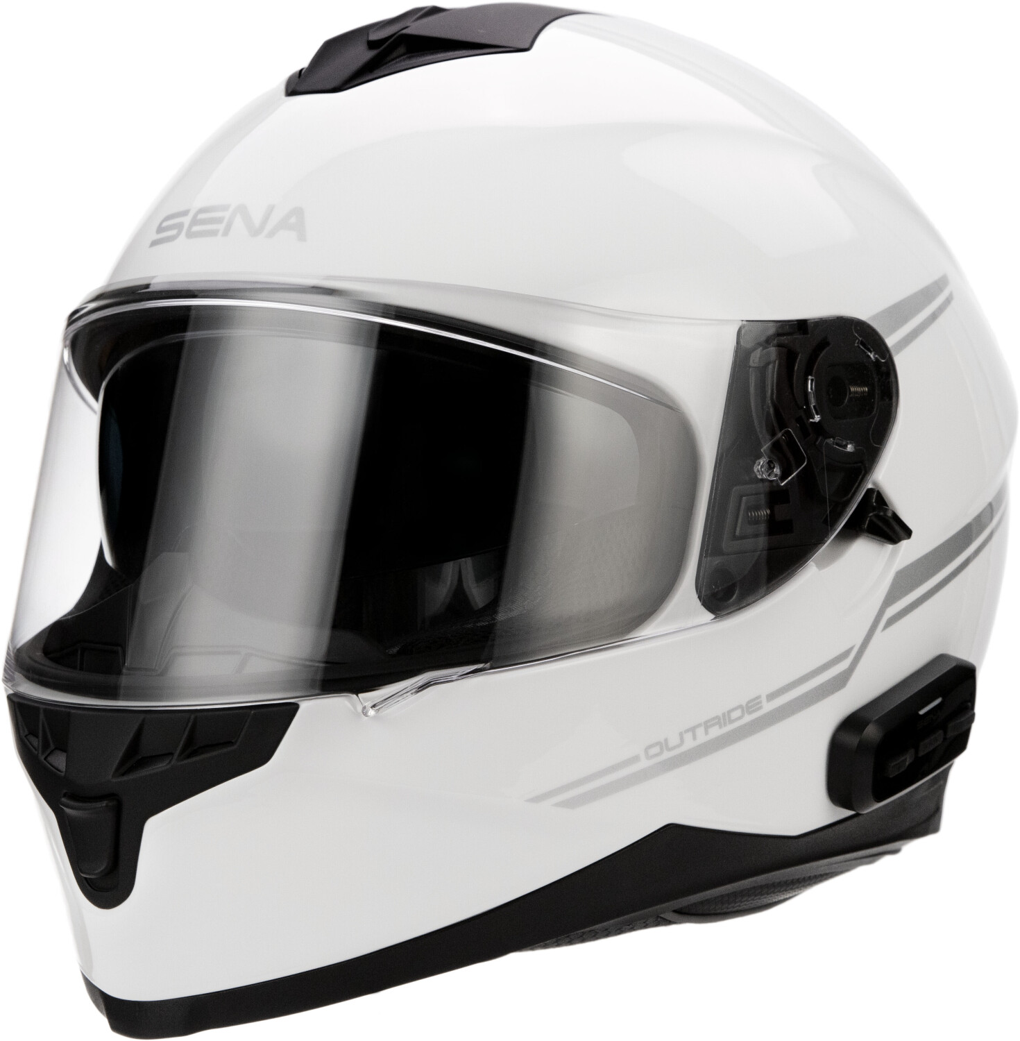Photos - Motorcycle Helmet Sena Outride white matt 