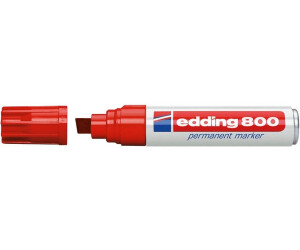 edding 800 rotuladores permanentes - negro - 1 bolígrafo - punta de cincel  0.157-0.472 in - para marcas llamativas - bolígrafos impermeables de secado
