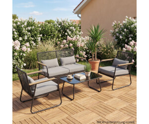 Acamp Paxos Gartenlounge 4tlg. Stahlrohr anthrazit/bambus ab 399.95  |  Vergleiche 4 Angebote auf idealo.de