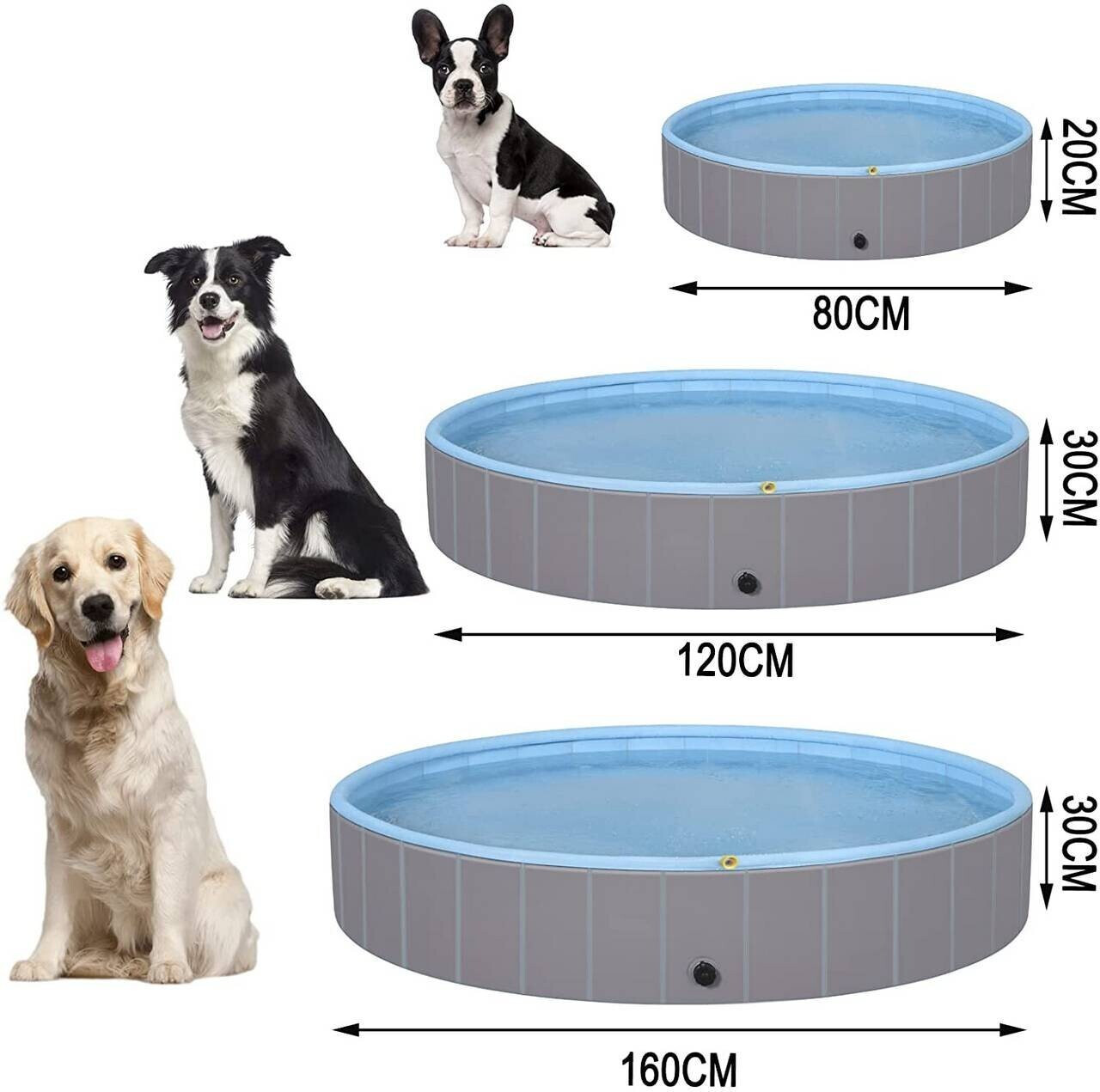 Eugad Piscine pour chien 80x20cm Grey