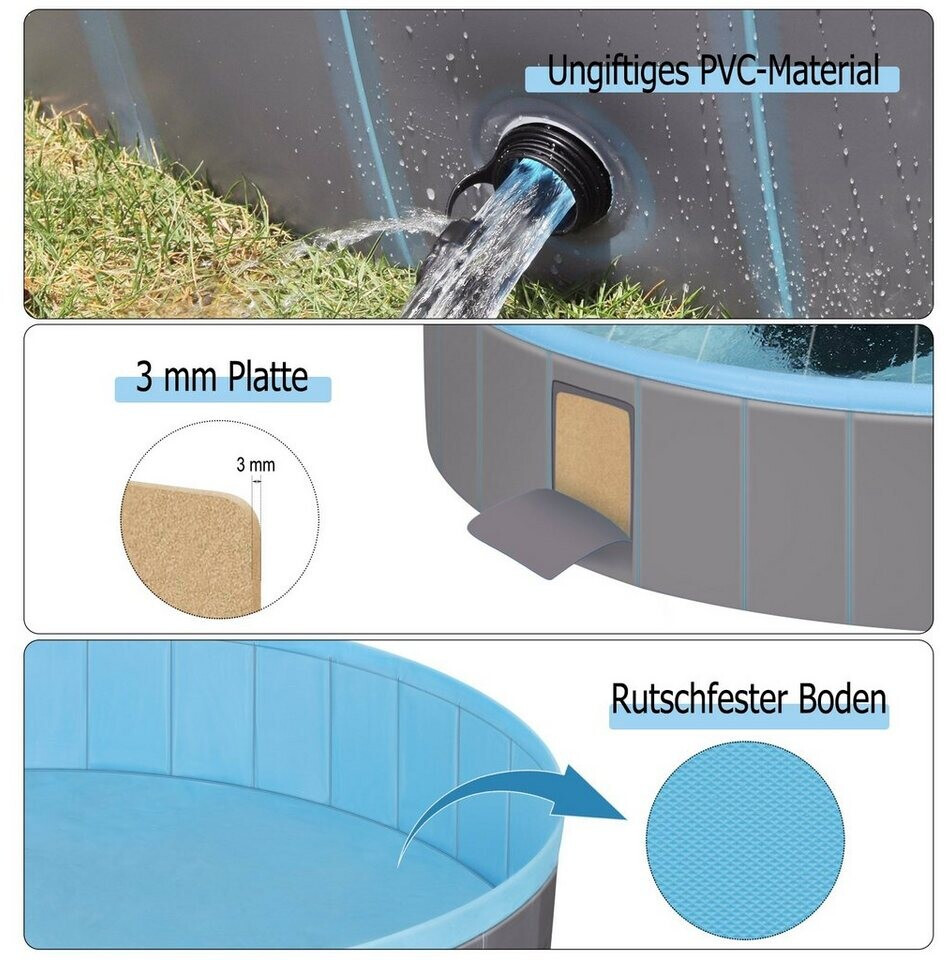 Eugad Piscine pour chien 80x20cm Grey