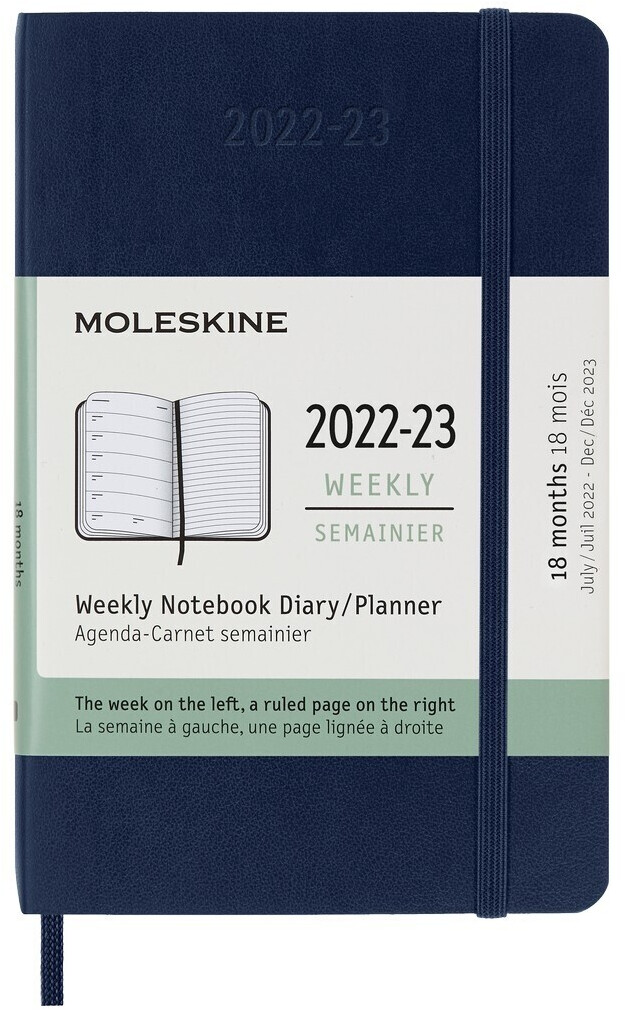 Moleskine 18 Monate WochenNotizkalender 2022/2023 Hardcover Pocket saphir ab 11,00