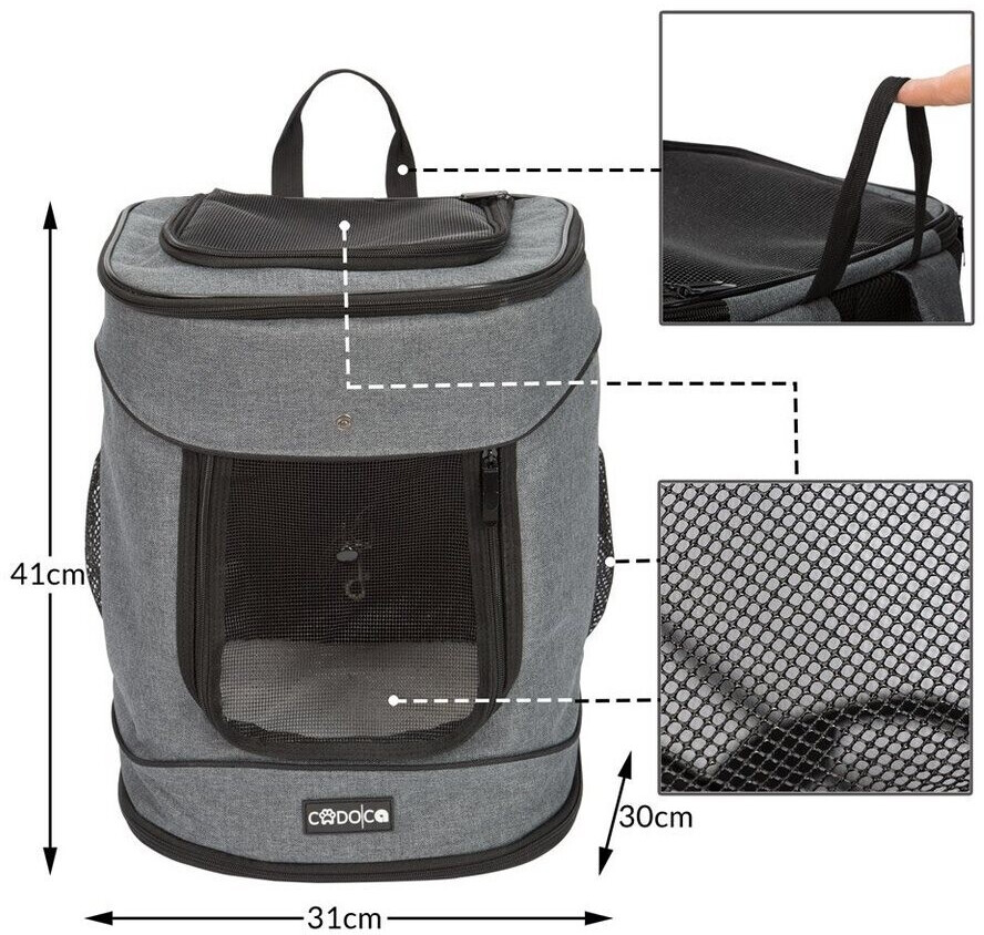 Cadoca Sac à dos pour chien Grey Cadoca Sac à dos pour chien Grey