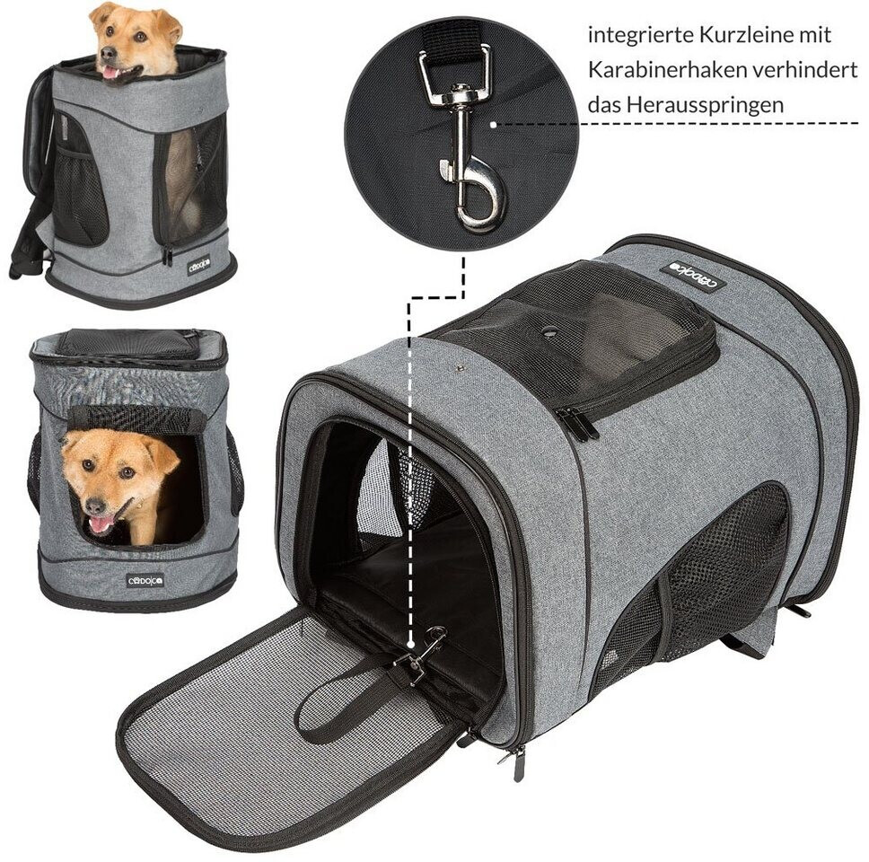 Cadoca Sac à dos pour chien Grey Cadoca Sac à dos pour chien Grey