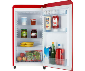 MEDION Kühlschrank mit Eiswürfelfach 93L Gesamt-Nutzinhalt 83L Kühlteil 10L Eiswürfelfach, transparente Gemüseschublade, freistehend, wechselbarer Türanschlag, höhenverstellbare Füße, MD37305 