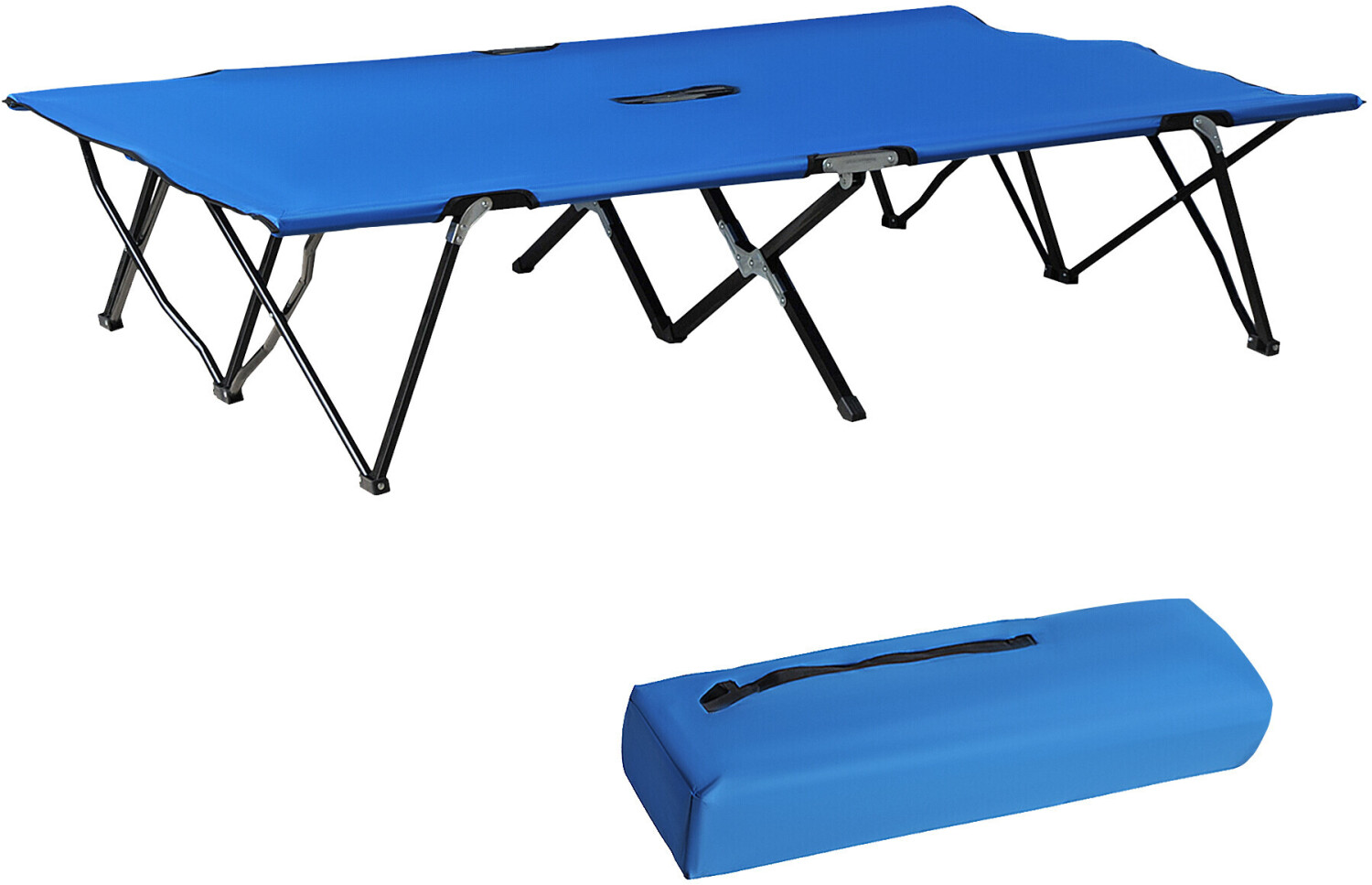 Outsunny Camping bed foldable for 2 people blue