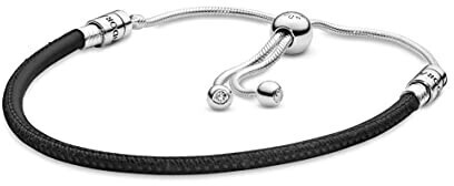 Pandora Moments Black Leather Slider Bracelet (597225CBK)