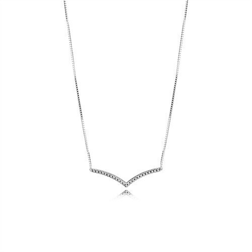 Pandora Sparkling Wishbone Necklace (397802CZ)