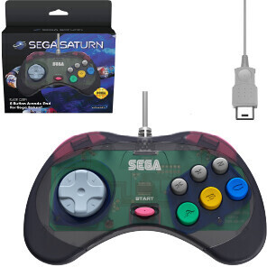 Retro Bit Sega Saturn 8-Button Arcade Pad Grey