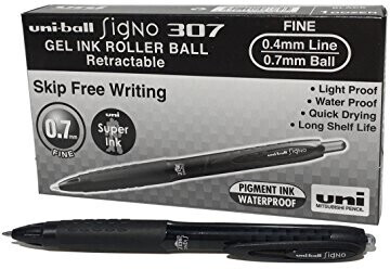 Uni Mitsubishi Pencil Signo 307 UMN-307 Black 12 Pcs.