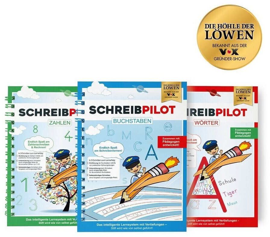 Schreibpilot Buchstaben, Zahlen & Wörter mit Bleistift/Radiergummi A4 Exercise Books