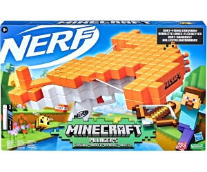 Nerf Minecraft - Arbalète des Pillager à fléchettes - inclut 3 fléchettes  Nerf Elite - Tire comme Une Vraie arbalète