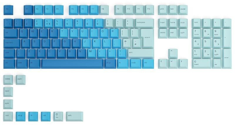 Glorious PC Gaming Race 115 GPBT Keycaps ISO UK-Layout Caribbean Ocean