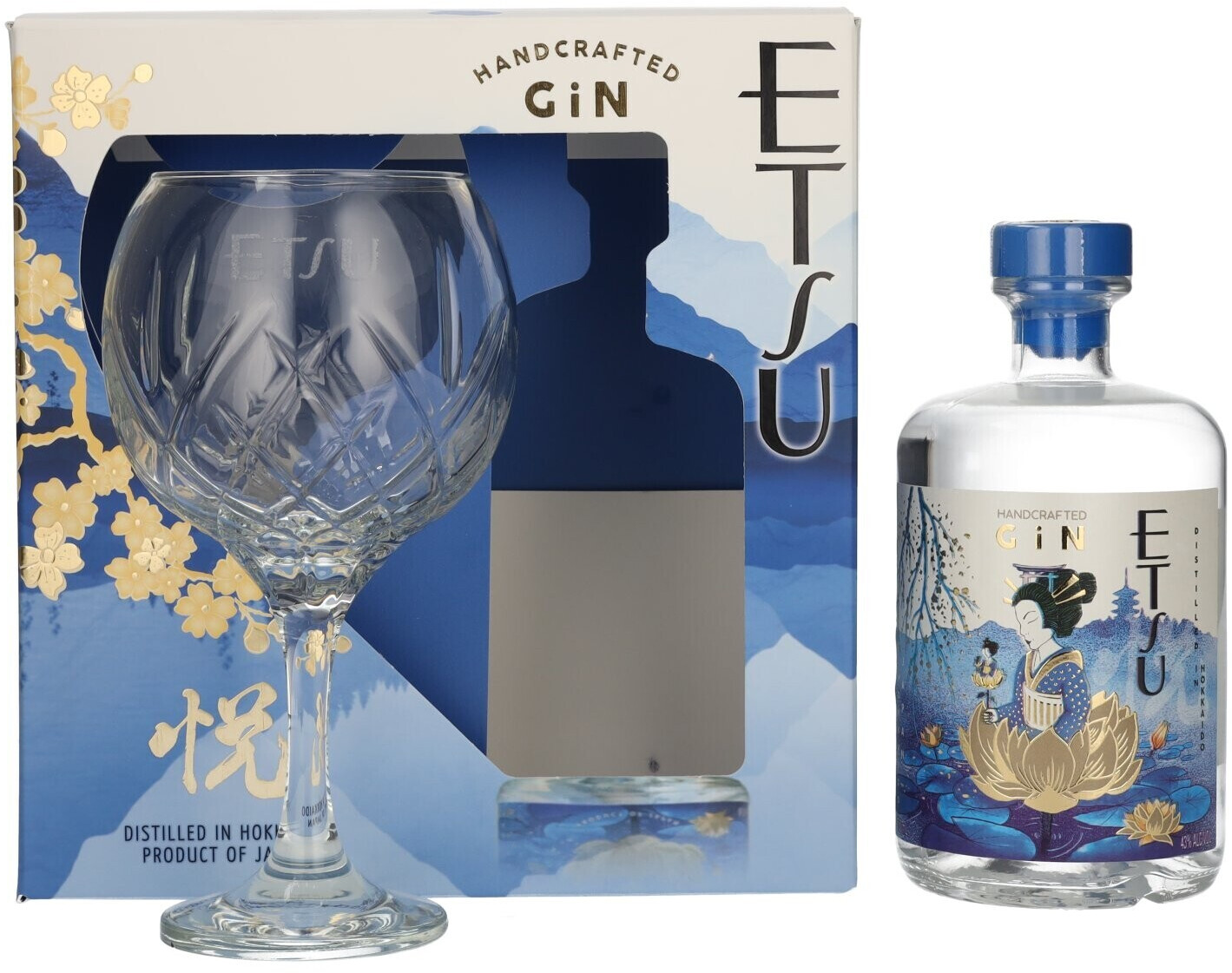 Asahikawa Distillery Etsu Handcrafted Gin + Giftbox 43% 0,7l with glass