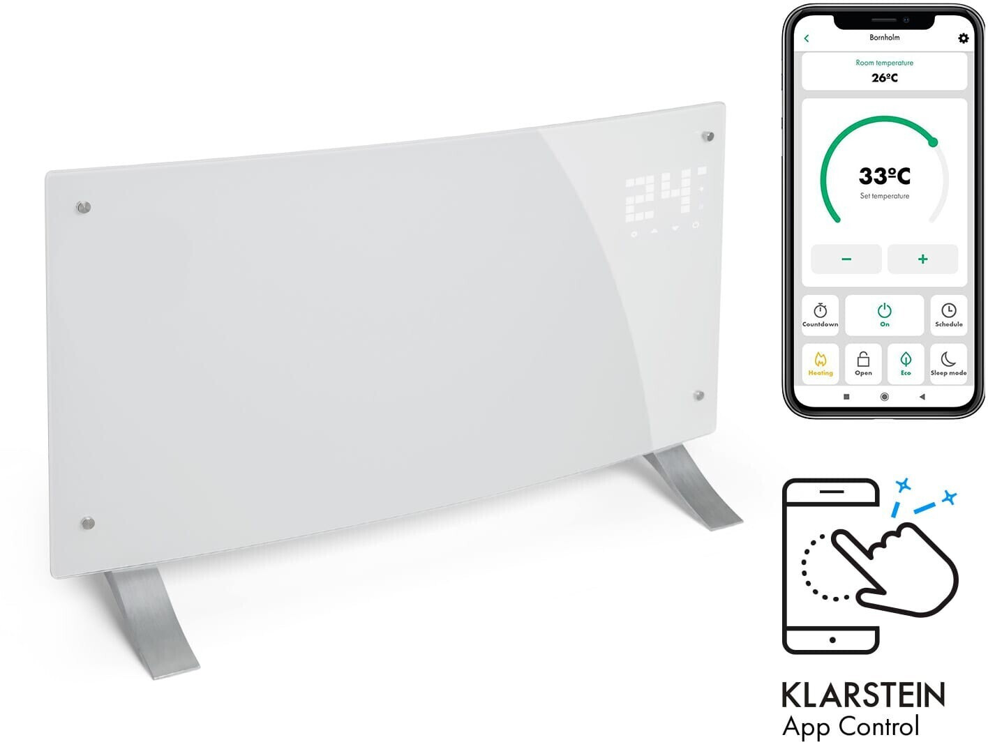 Klarstein Bornholm Curved Smart 2000W White