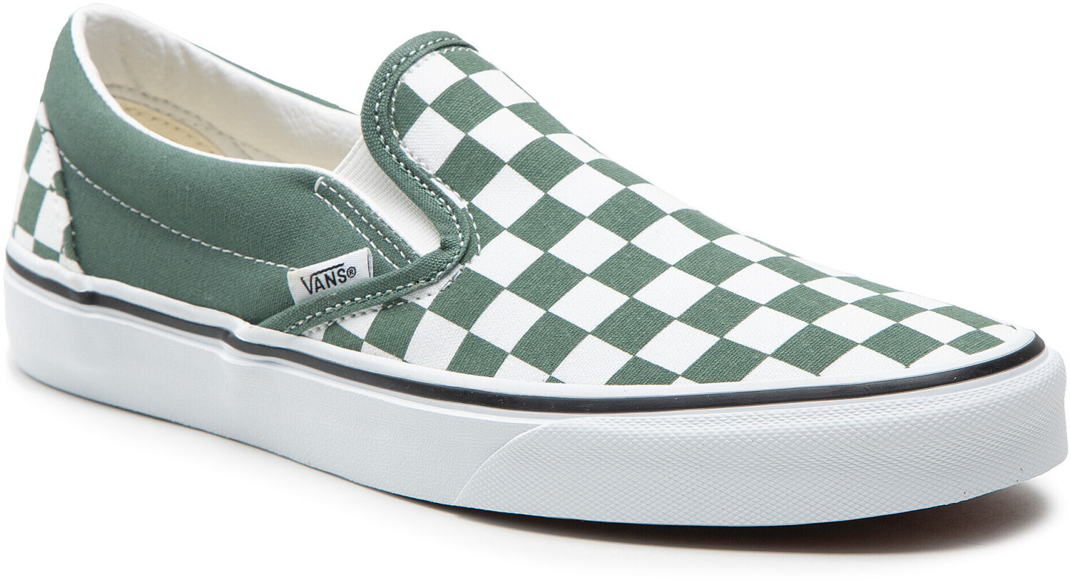 Vans light green checkered top