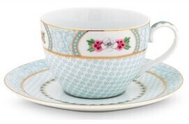 PiP Studio Blushing Birds Cappuccino Cup and Saucer 280 ml White (Set of 6)