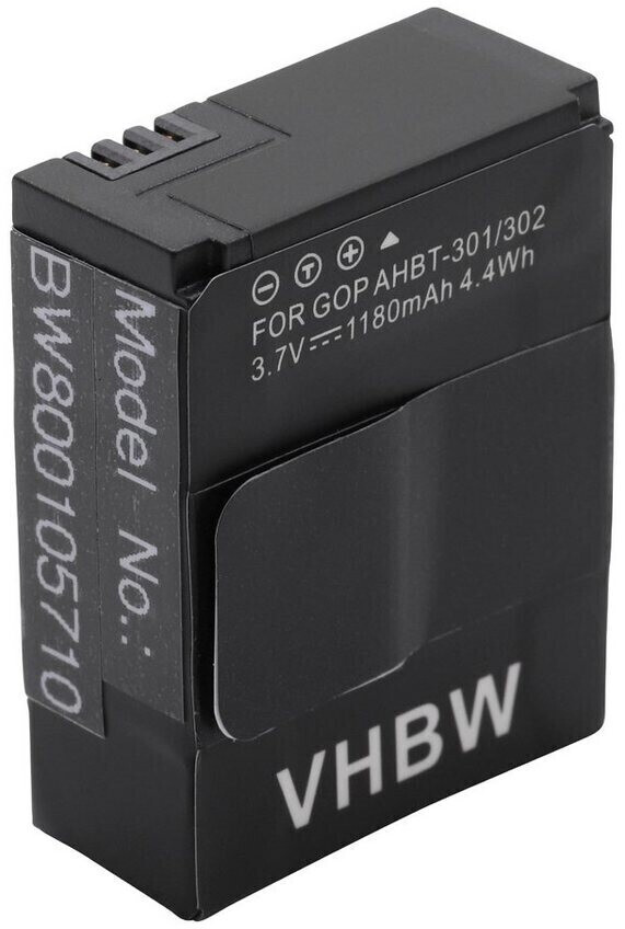 vhbw Replacement Battery for GoPro AHBT-301/302 (1180mAh)