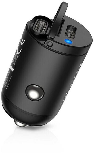 WICKED CHILI microUSB KFZ Ladegerät für Handy mit 30-50cm Spiralkabel /  1000mA / LED Autoladegerät 1 A Samsung, Huawei, Sony, Nokia, Blackberry,  HTC