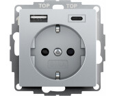 KM SE01-1A: Einbausteckdose mit USB-C� (20W, PD 3.0) + USB-A (18W