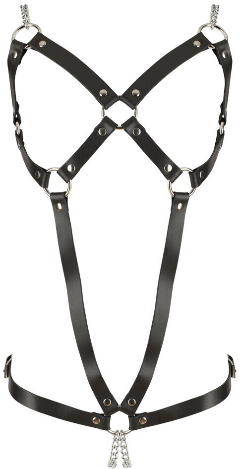 Zado Leather Bondage Harness with 2 Chains