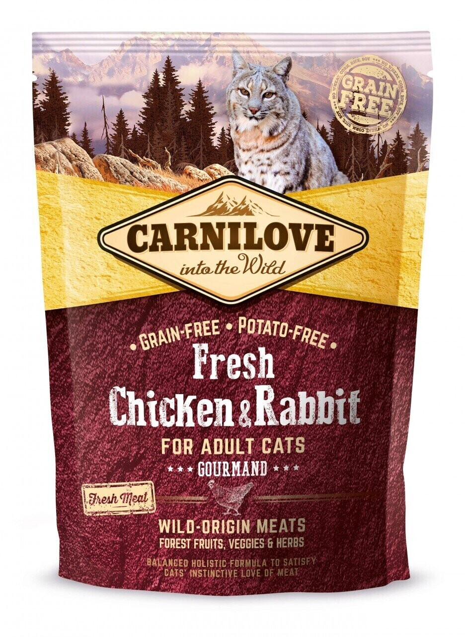 Carnilove Cat Adult Fresh Chicken & Rabbit Gourmand Dry