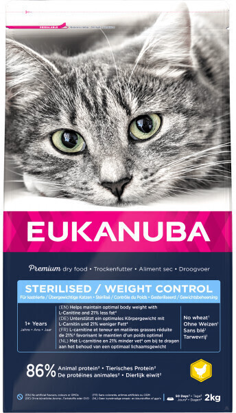 Eukanuba Adult Sterilised Cat Weight Control Chicken Dry 2kg