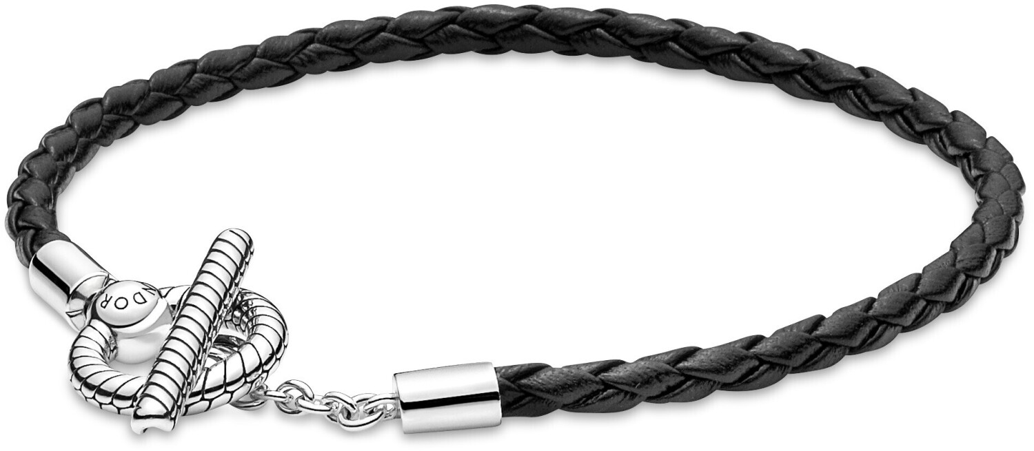 Pandora Moments Braided Leather T-bar Bracelet (591675C01)