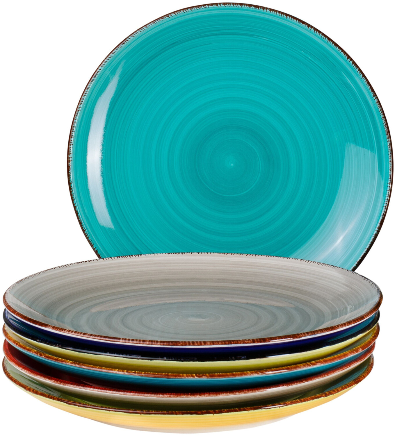 MamboCat Dinner plate set Malaga Snaily multicoloured (6 pcs.)