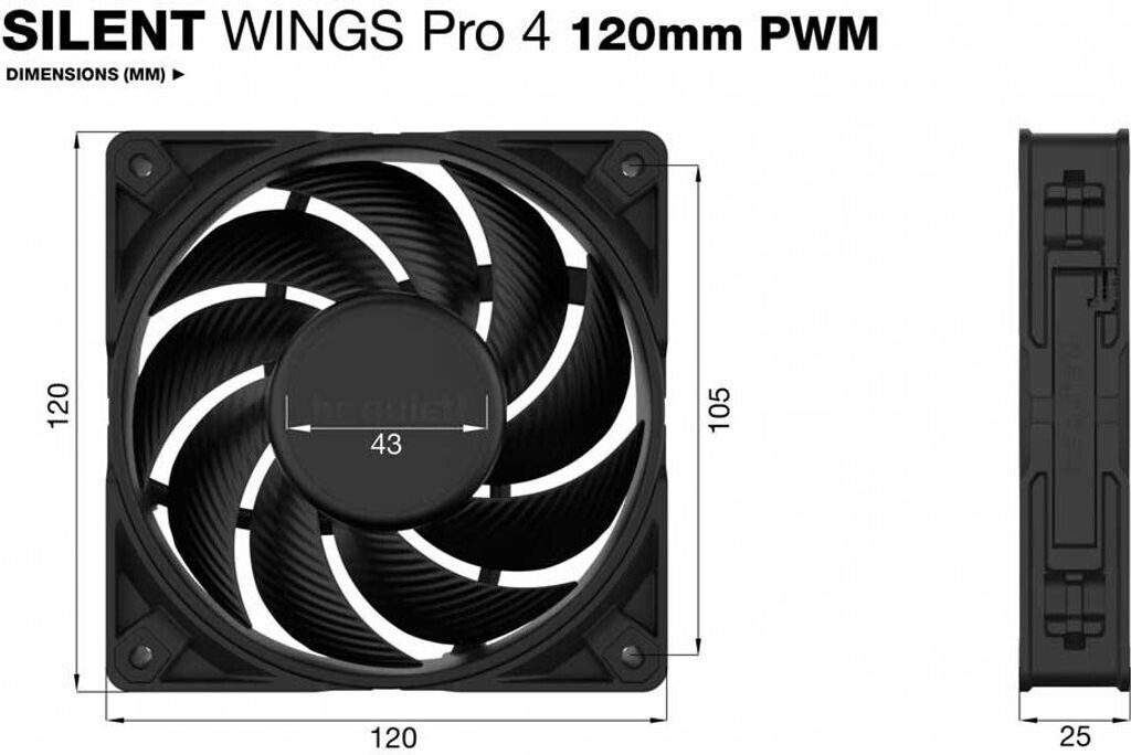 be quiet! SILENT WINGS PRO4 120mm PWM 4個 SILENT WINGS PRO 4 | 120mm PWM silent high-end Fans from be