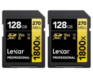 Lexar Professional SDXC Gold 128GB 1800x UHS-II V60 pack de 2 - Foto Erhardt
