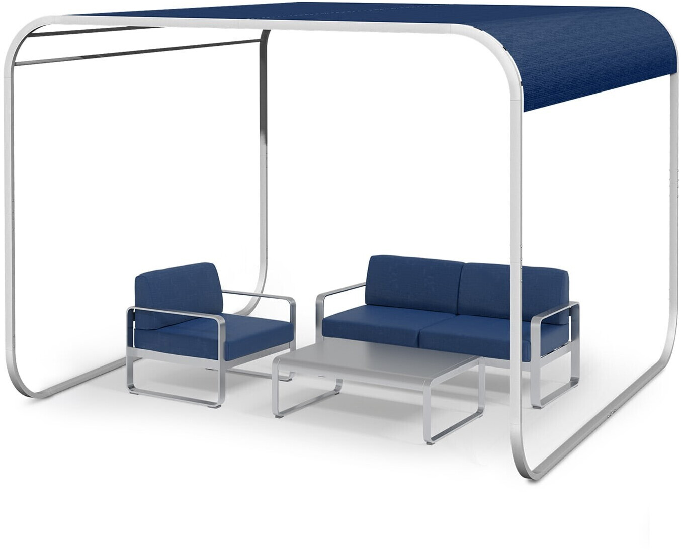 Blumfeldt Orleans Gazebo 3 x 3 m silver/blue