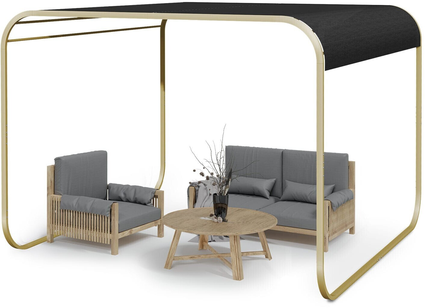 Blumfeldt Orleans Gazebo 3 x 3 m gold/black