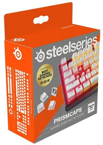 SteelSeries PrismCaps Universal Double Shot PBT Keycaps White (UK)