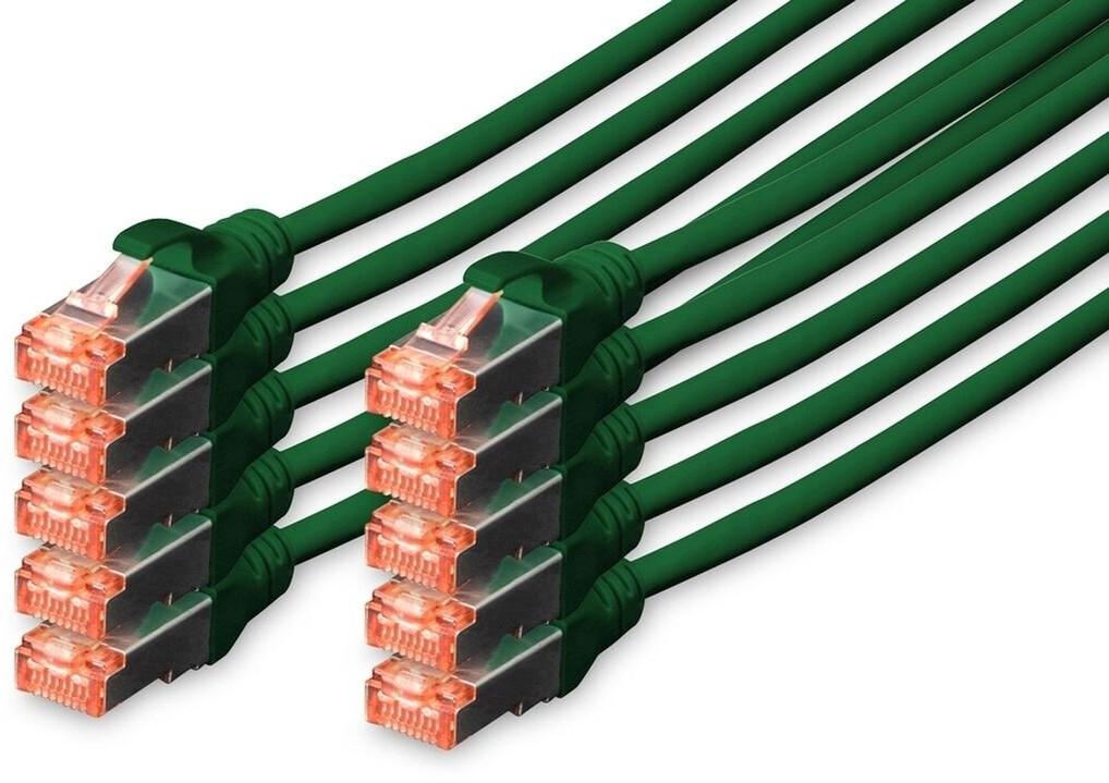 Digitus CAT 6 S/FTP Patchkabel 0,25m 10 Stück grün (DK-1644-0025-G-10)