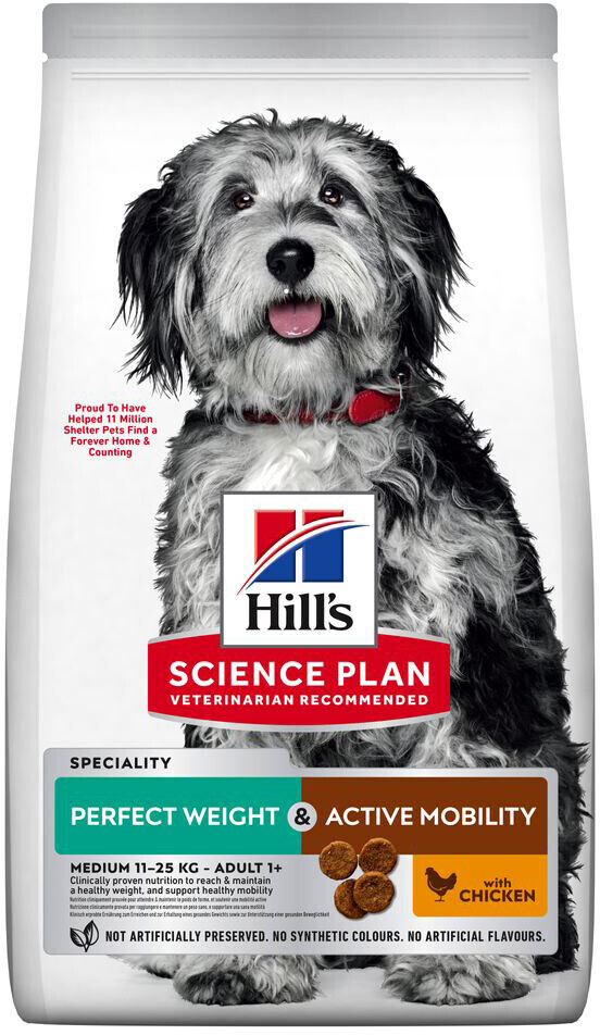 Hill's Science Plan Canine Perfect Weight & Active Mobility Adult Medium poulet (2,5 kg)