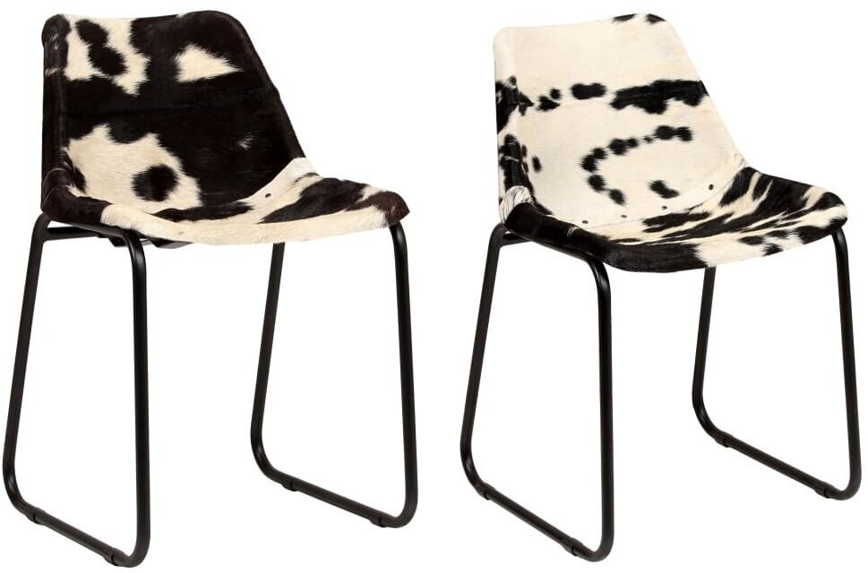 vidaXL Chaise de salle à manger en cuir de chèvre (2 pièces)