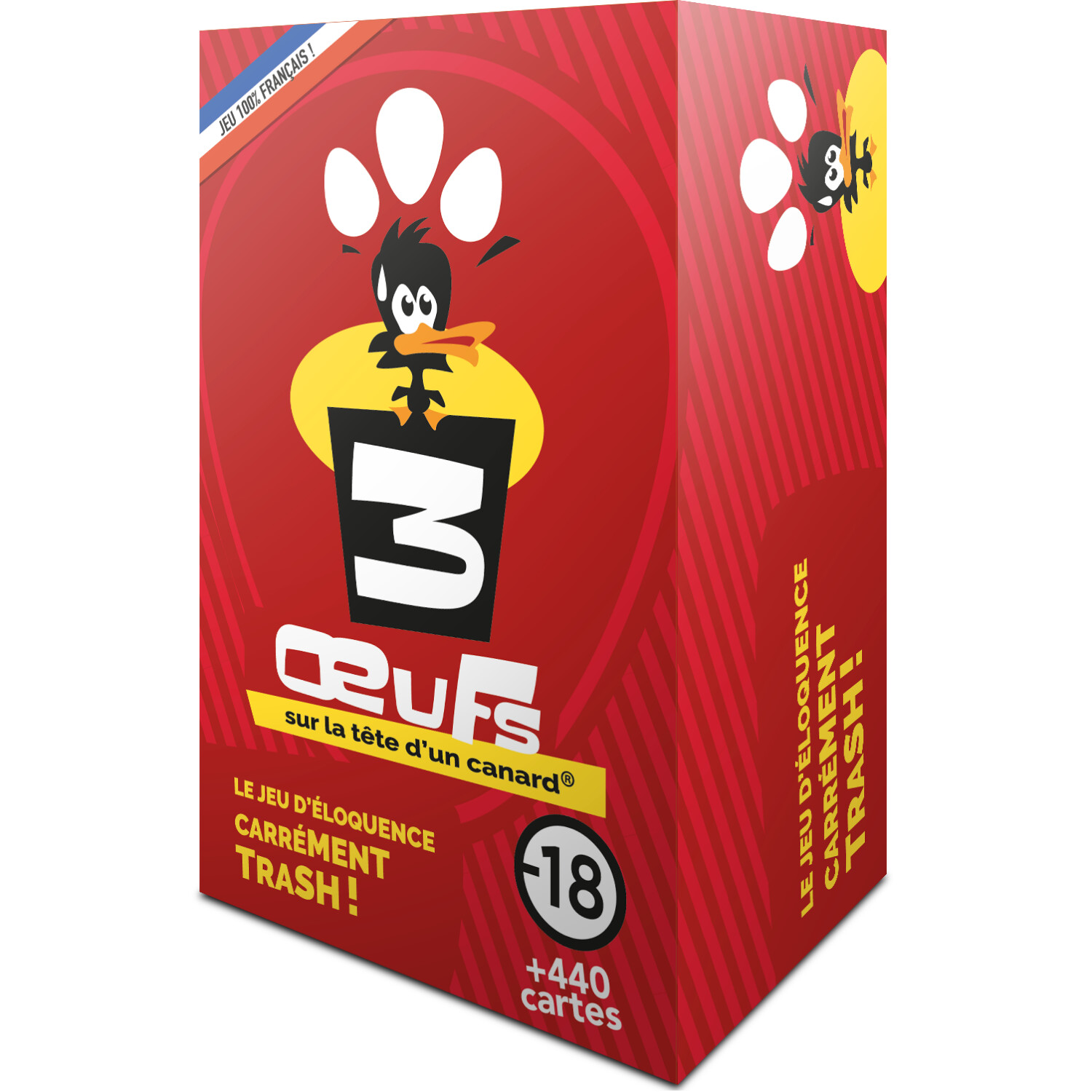 3 œufs sur la tête d'un canard