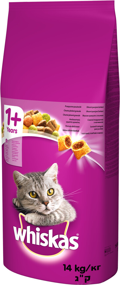 Whiskas Cat Adult +1 with lamb dry food 14kg