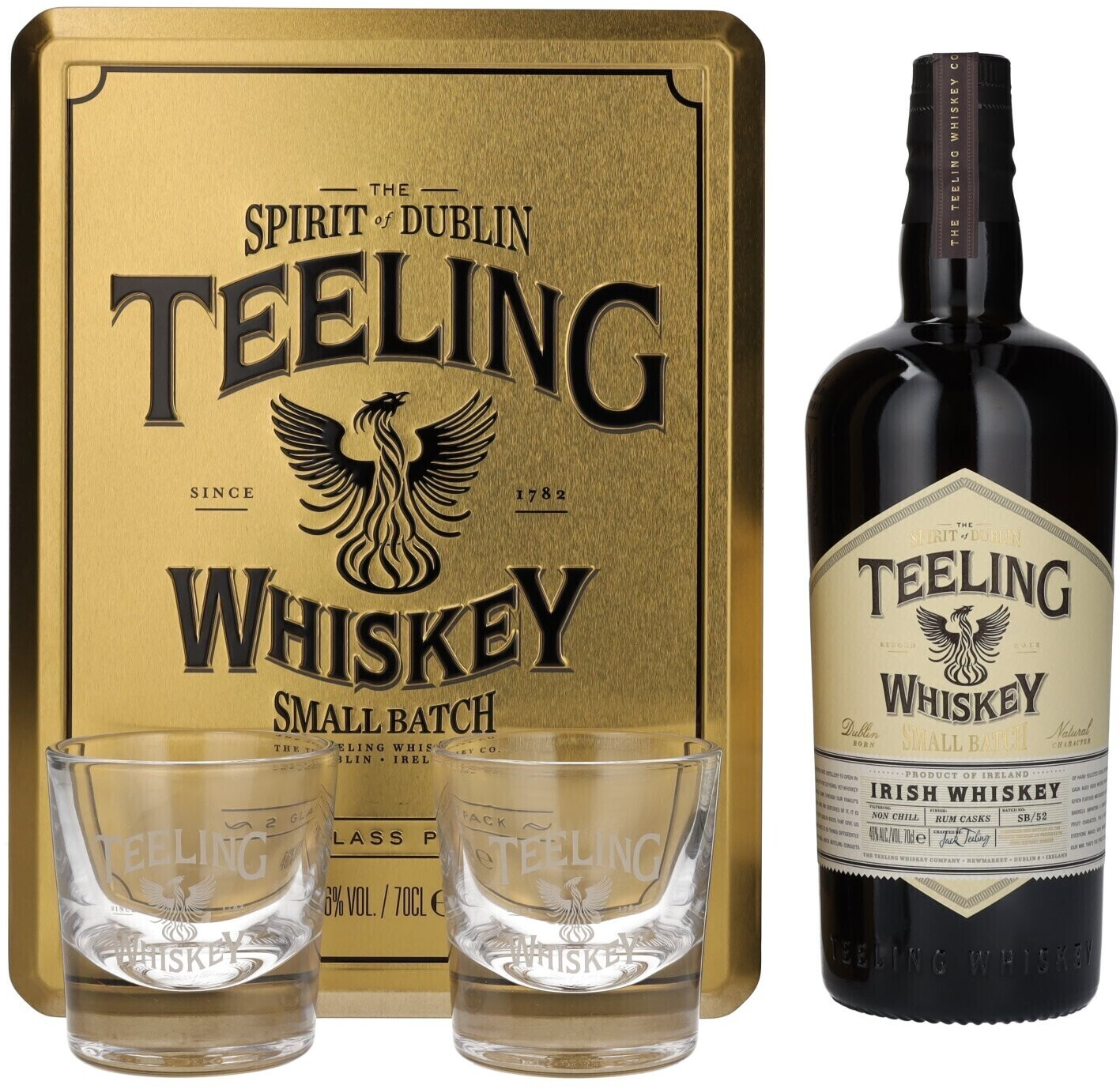 Teeling Small Batch Rum Cask GB avec 2 verres 0,7 L 46 % or